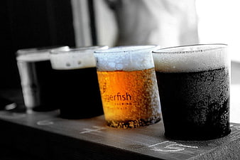 Craft Beer Flight with Amber and Dark Ales