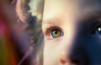 Close-up Portrait of a Child's Green Eye