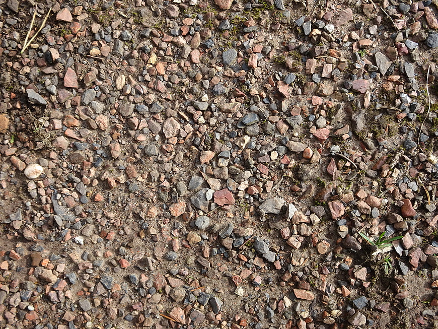 Top View of Gravel and Small Stones on Dirt Ground