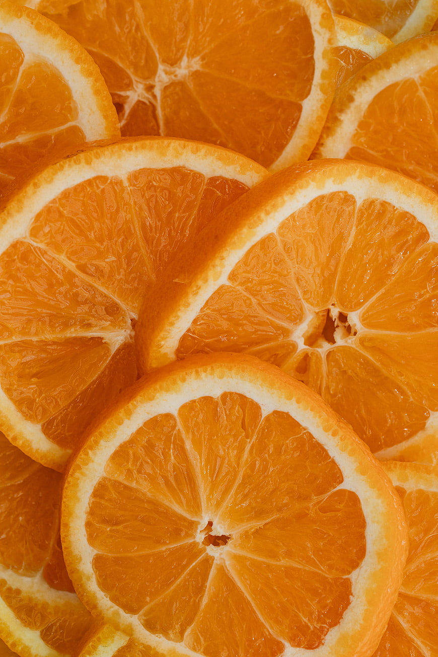 Fresh Orange Slices Close-Up Background