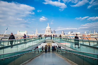 Millennium Bridge London with St Paul's Cathedral