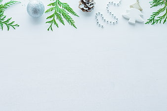 Minimal Christmas Flat Lay with Copyspace