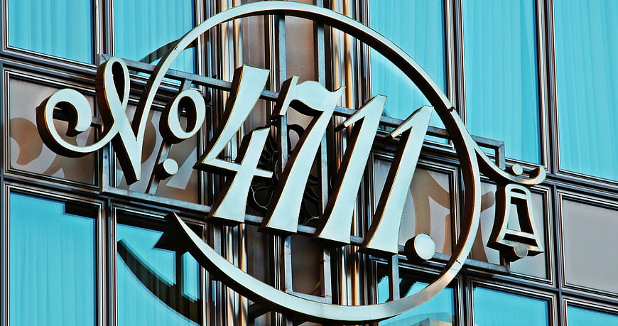 4711 Eau de Cologne Logo on Glass Building Facade