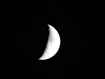 Crescent Moon Against Black Sky