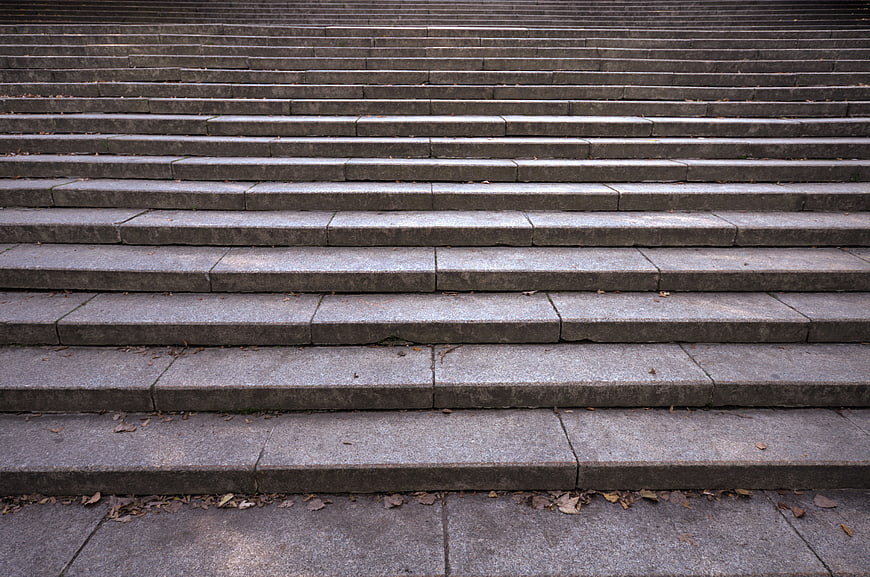 Wide Concrete Staircase Steps Ascending Upwards