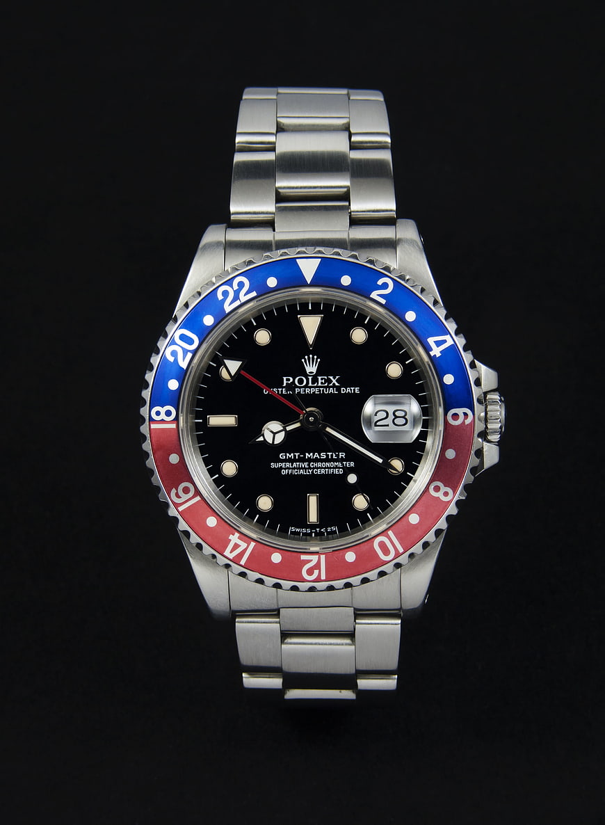 Luxury Porex GMT Master Watch with Red and Blue Bezel