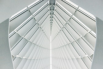 Modern White Geometric Ceiling Architecture Perspective
