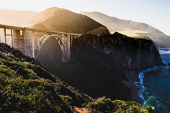 Bixby Creek Bridge at Sunrise on California Coast