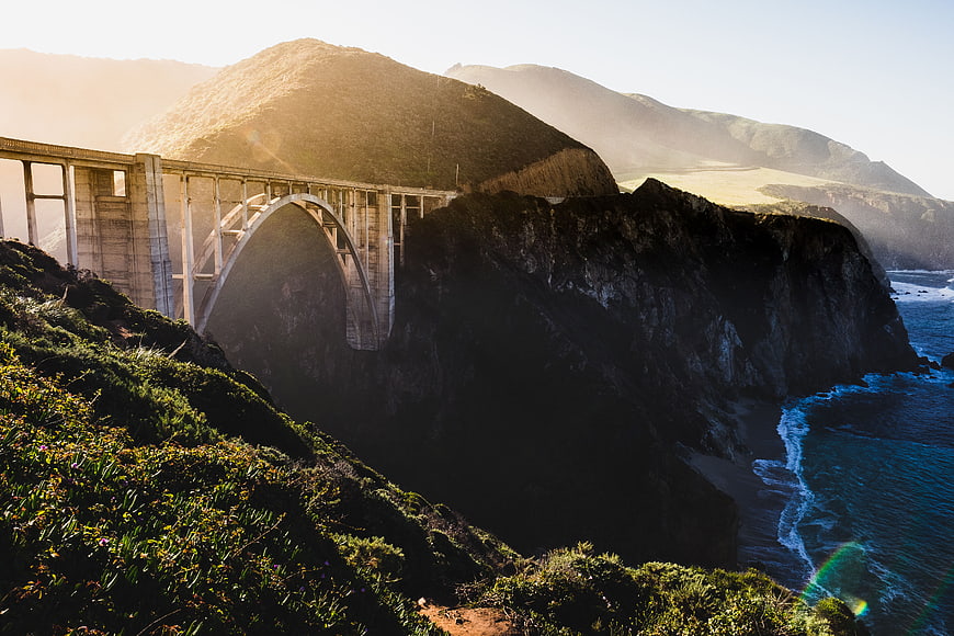Bixby Creek Bridge at Sunrise on California Coast