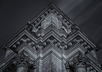 Dramatic Black and White Architecture of Reichstag Building