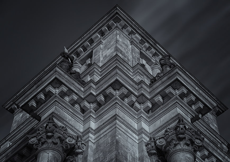 Dramatic Black and White Architecture of Reichstag Building