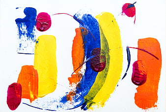 Colorful Abstract Acrylic Painting with Bold Brushstrokes