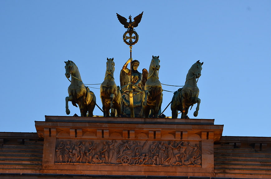 Brandenburg Gate Quadriga Statue at Sunset