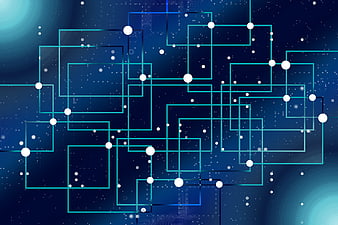 Abstract blue digital network circuit board background