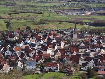 Aerial View of Kayh Village in Swabian Alb, Germany