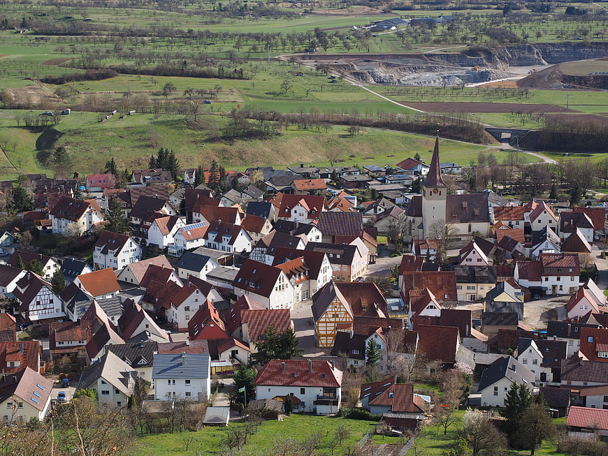 Aerial View of Kayh Village in Swabian Alb, Germany