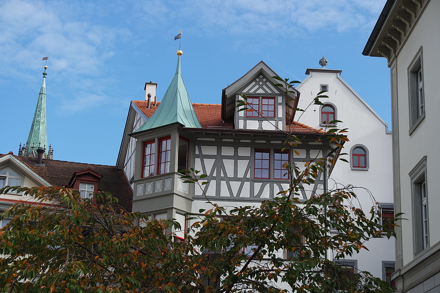Historic timber frame architecture in St. Gallen, Switzerland