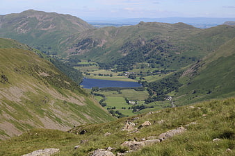 Scenic View of Green Mountain Valley with Lake