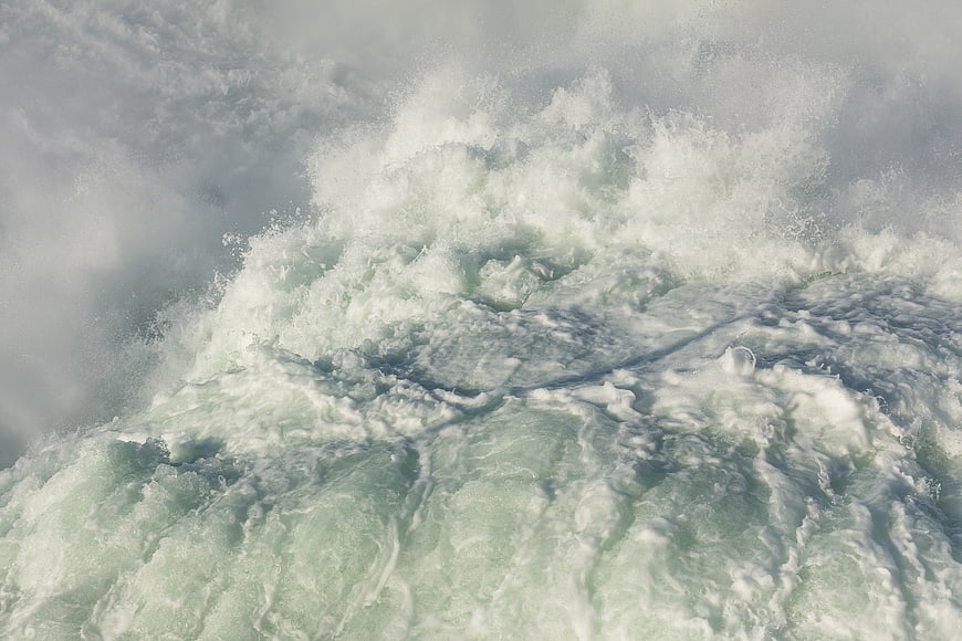 Powerful Turbulent Water Splash and Foam Close-Up