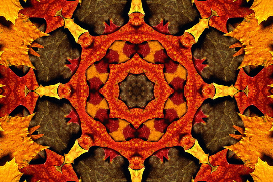 Autumn Leaf Kaleidoscope Pattern