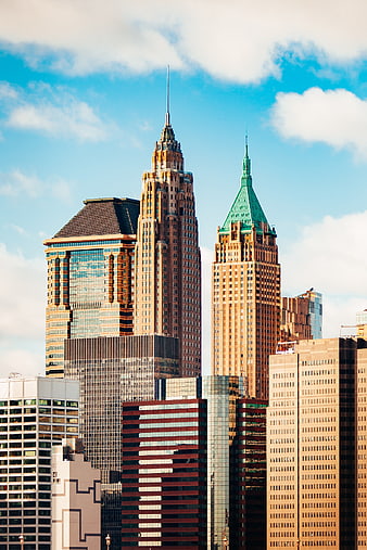 New York City skyline with Chrysler Building and skyscrapers