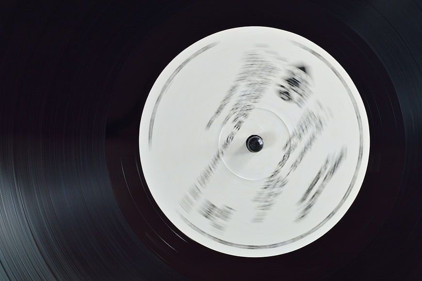 Spinning Vinyl Record with Motion Blur