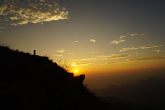 Silhouette of West Buffalo Hill at Dawn in Hong Kong