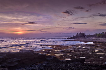 Sunset at Tanah Lot Temple Bali Indonesia Ocean View