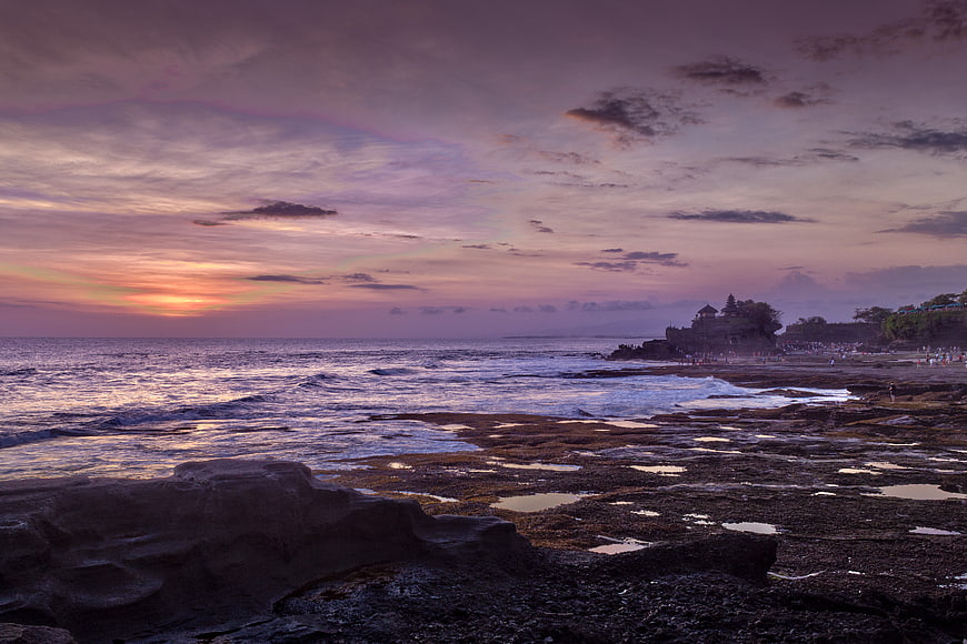 Sunset at Tanah Lot Temple Bali Indonesia Ocean View
