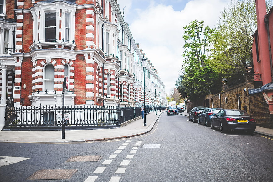 Red Brick Victorian Terraced Houses on London Street