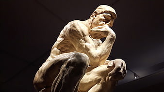 Rodin's The Thinker Sculpture in Museum