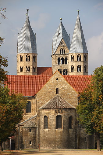 Hohenneuffen Castle with Three Spires and Red Roof