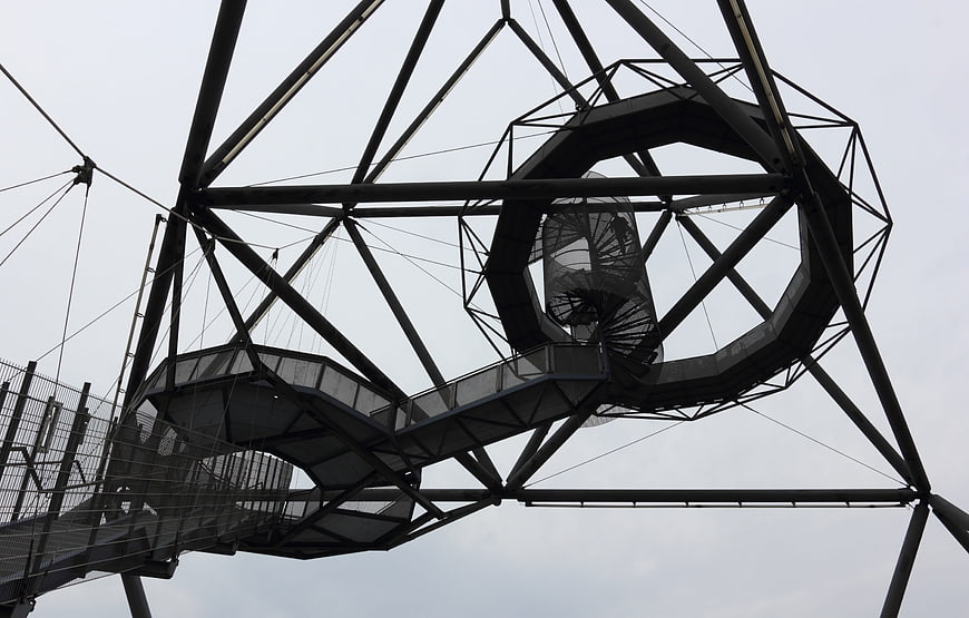 Low angle view of Tetraeder steel structure in Bottrop