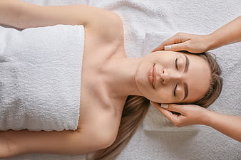 Relaxing Spa Facial Massage on Woman