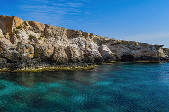 Lover's Bridge sea cave cliffs in Ayia Napa, Cyprus