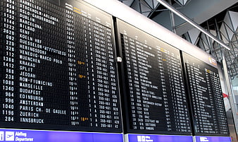 Airport Departure Board Displaying Flight Information