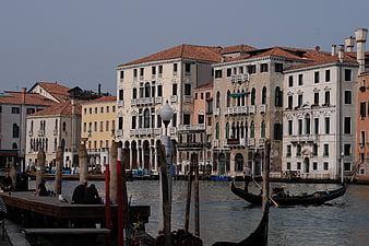 Gondola on Grand Canal Venice Italy Architecture