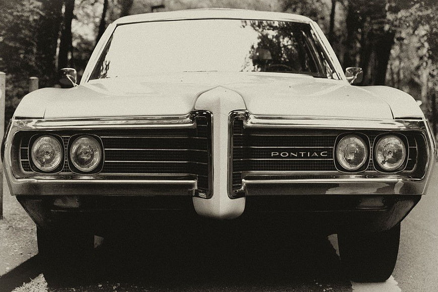 Front View of Classic Vintage Pontiac Car