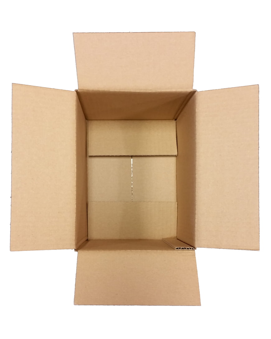 Top View of Open Empty Brown Cardboard Shipping Box