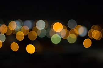 Abstract Bokeh Lights on Black Background
