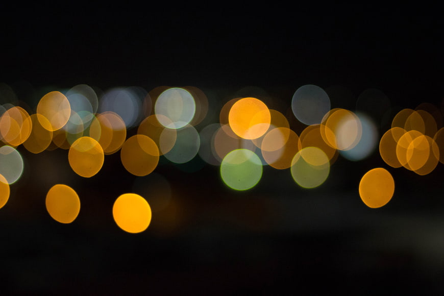 Abstract Bokeh Lights on Black Background