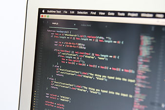 Close-up of JavaScript code on laptop screen