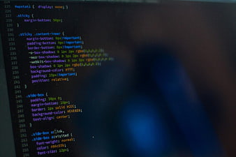 CSS Code on Laptop Screen Close-Up