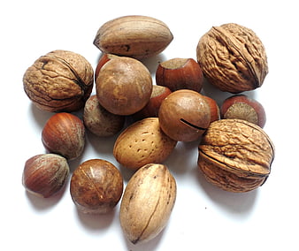 Assorted Mixed Nuts on White Background