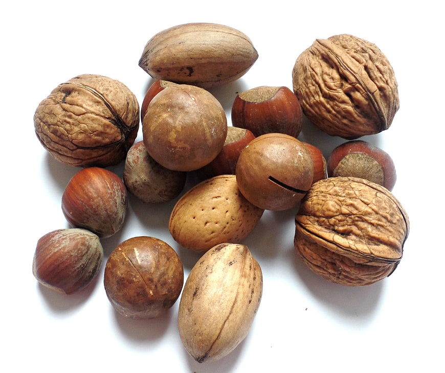 Assorted Mixed Nuts on White Background