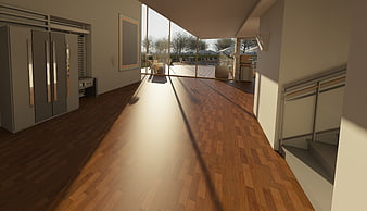 Modern Interior Architecture Visualization with Wooden Floors