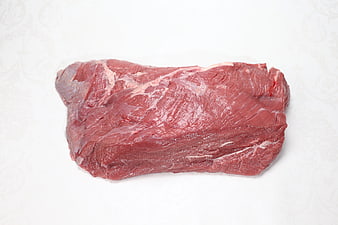 Raw Beef Roast Cut on White Background, Fresh Meat for Cooking
