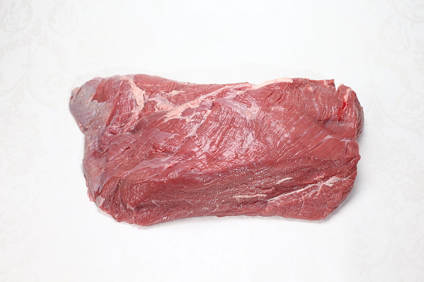Raw Beef Roast Cut on White Background, Fresh Meat for Cooking