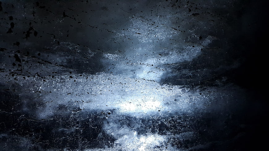 Dark Blue Icy Texture with Crystalline Structure and Frost