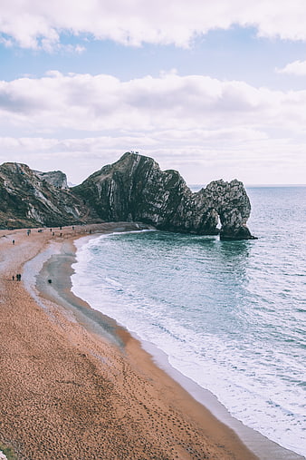 Durdle Door Beach Landscape with Ocean and Cliffs
